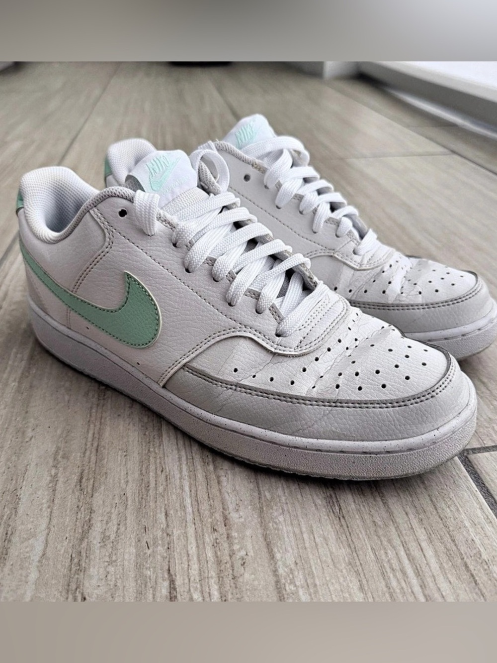 Nike Court Vision Low Men Sneakers White & Mint US 10